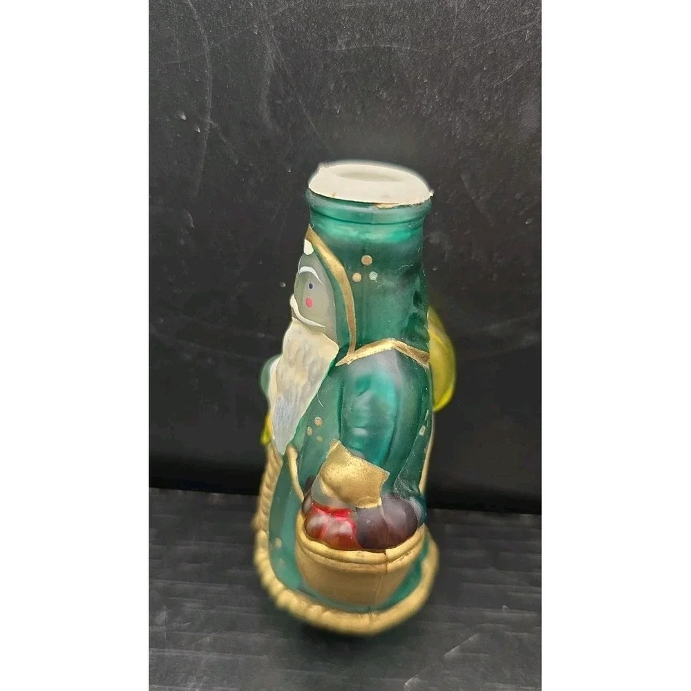 Vintage 80's Santa Claus Old World Christmas Glass Light Bulb Cover